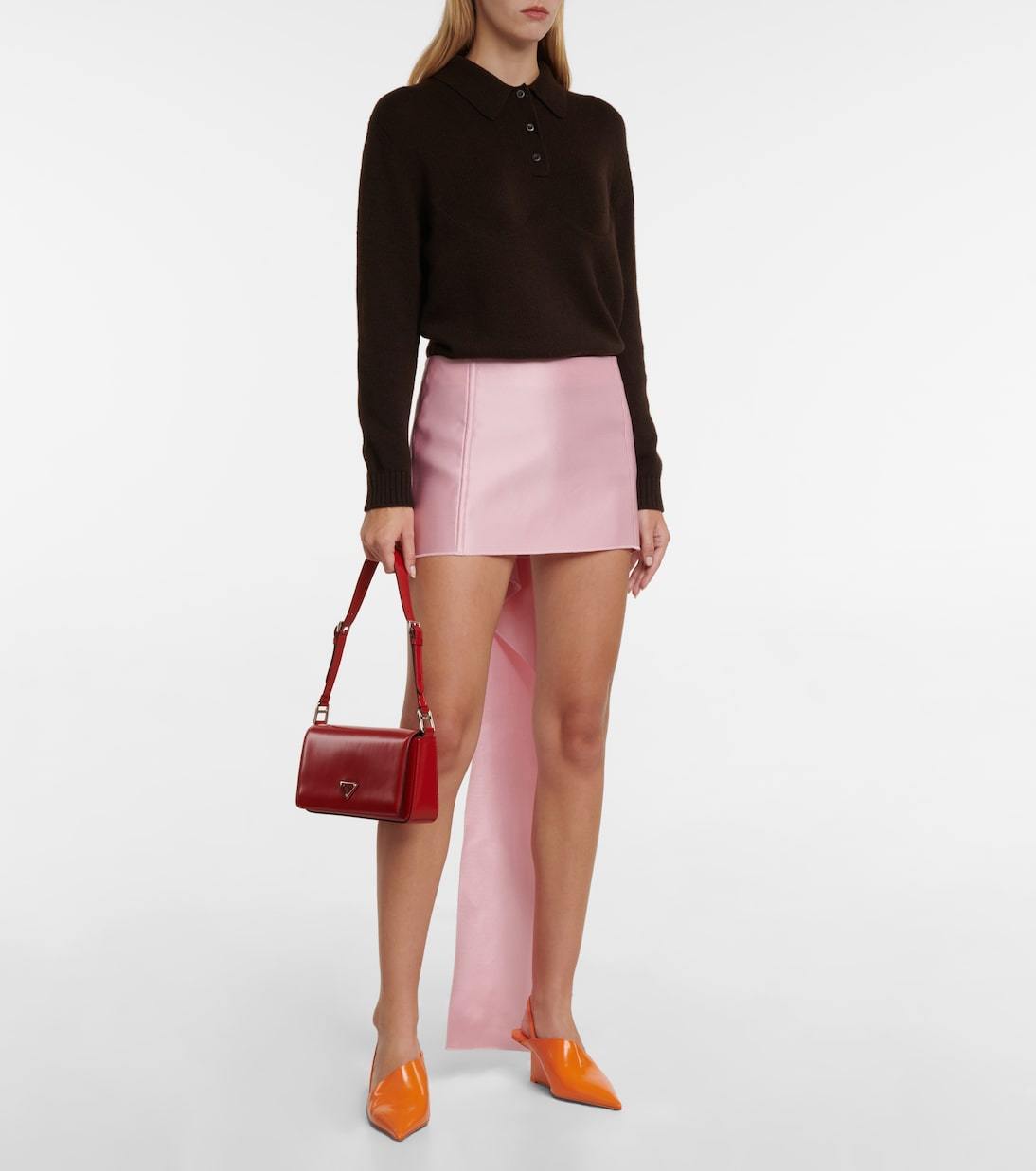 【希少】 PRADA ロゴ入り スリングバック レザー パンプス 希少】 PRADA ロゴ入り スリングバック レザー パンプス