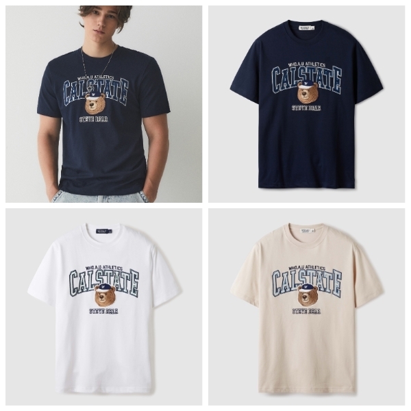 【WHO.A.U】Steve Campus Patch T-shirt[B]