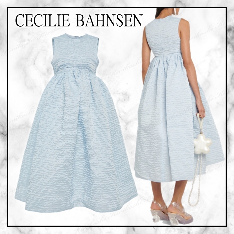 ◆CECILIE BAHNSEN◆リネン混クロッケ◆ミディドレス◆