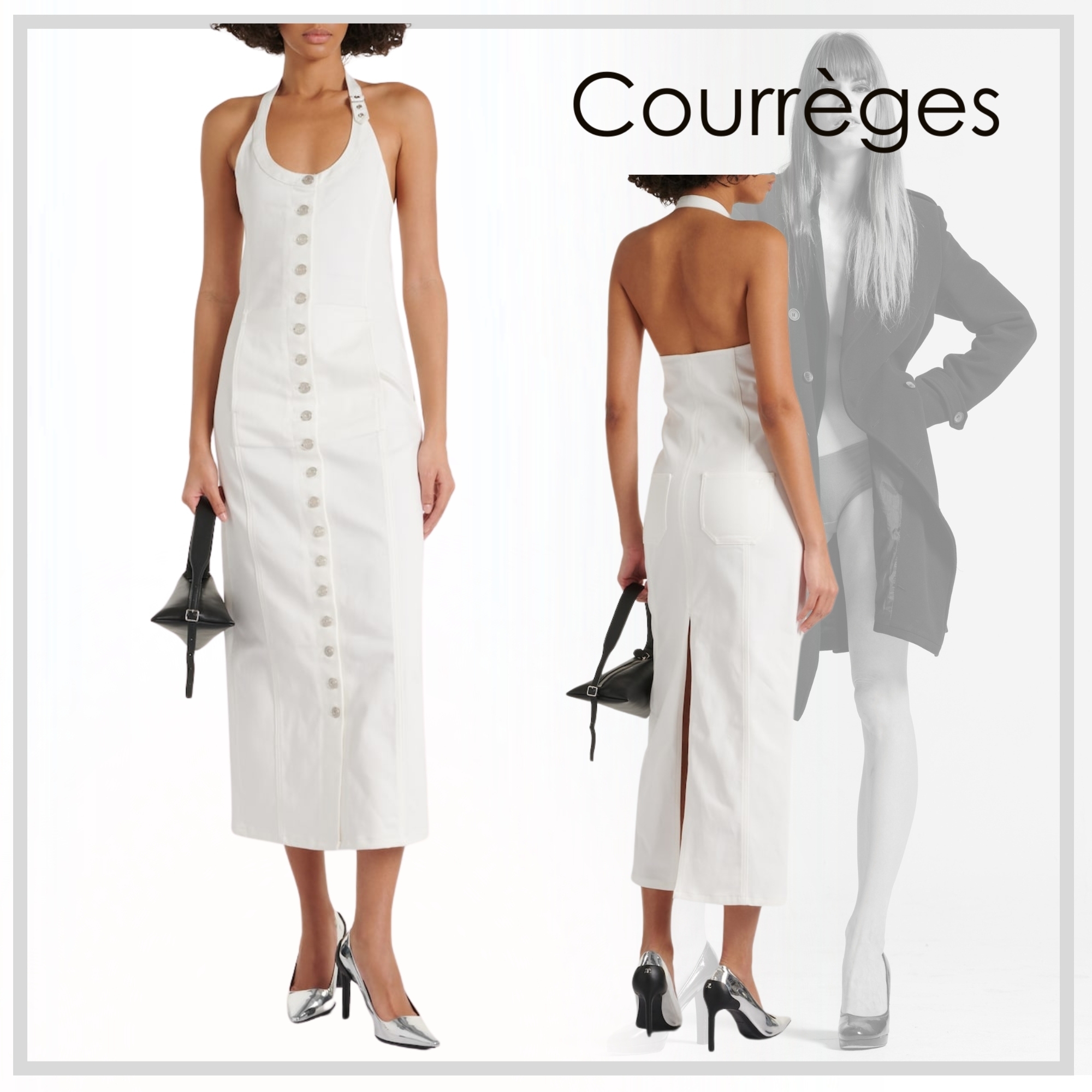エレガントな【COURREGES】フロントボタン デニム ドレス 24SS