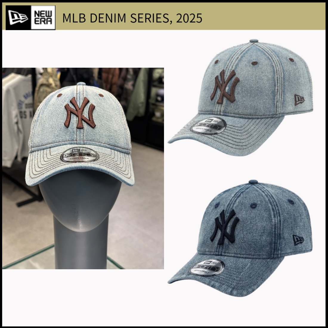 New Era]25SS☆韓国人気☆MLB NY DENIM SERIES BALL CAP (New