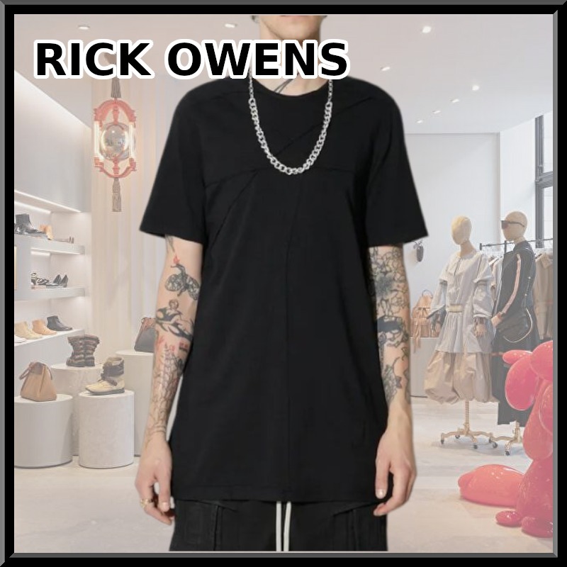 関送込【RICK OWENS】Tシャツ クルーネック 半袖 無地 コットン 関送込!RICK OWENS コットン 半袖 無地 Tシャツ Tシャツ