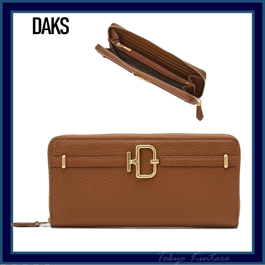 [DAKS] D-Buckle Cowhide Zipper Wallet ★人気★