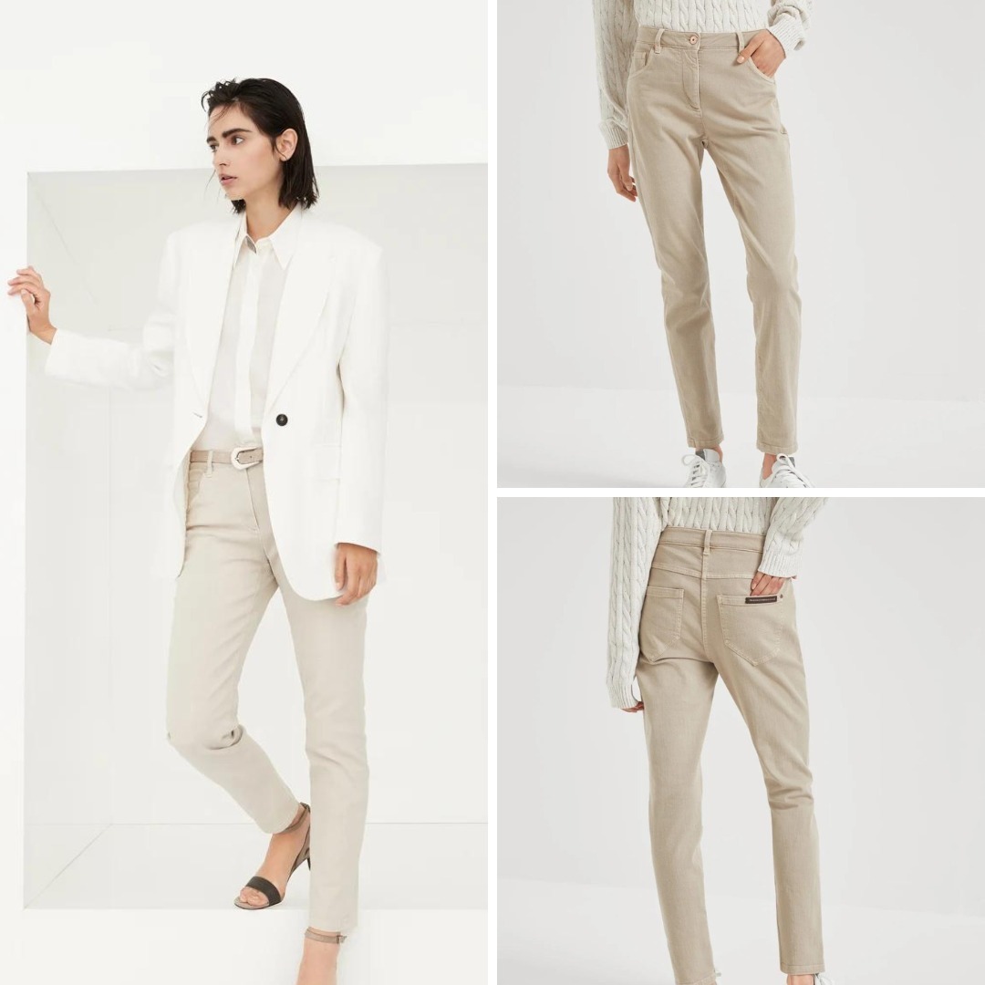 《送料無料》 BRUNELLO CUCINELLI Slim trouser ShinyLeatherTab