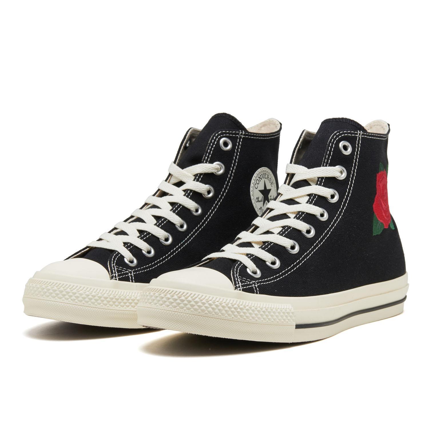 国内配送 CONVERSE ALL STAR (R) ROSE EMBROIDERY HI BLACK