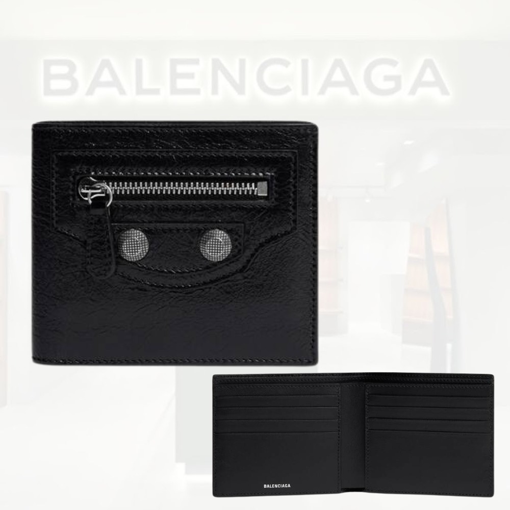 送料込+BALENCIAGA＋LE CAGOLE スクエア フォールドウォレット