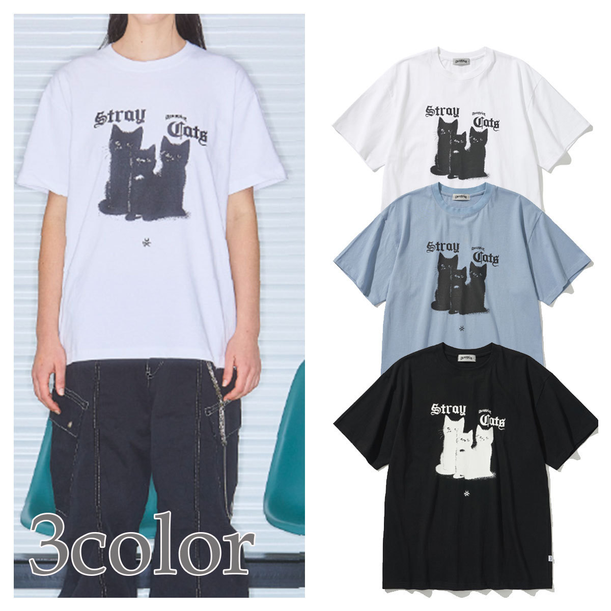Tシャツ・カットソー DAUSPICE STRAY CATS T-SHIRTS 4FT509