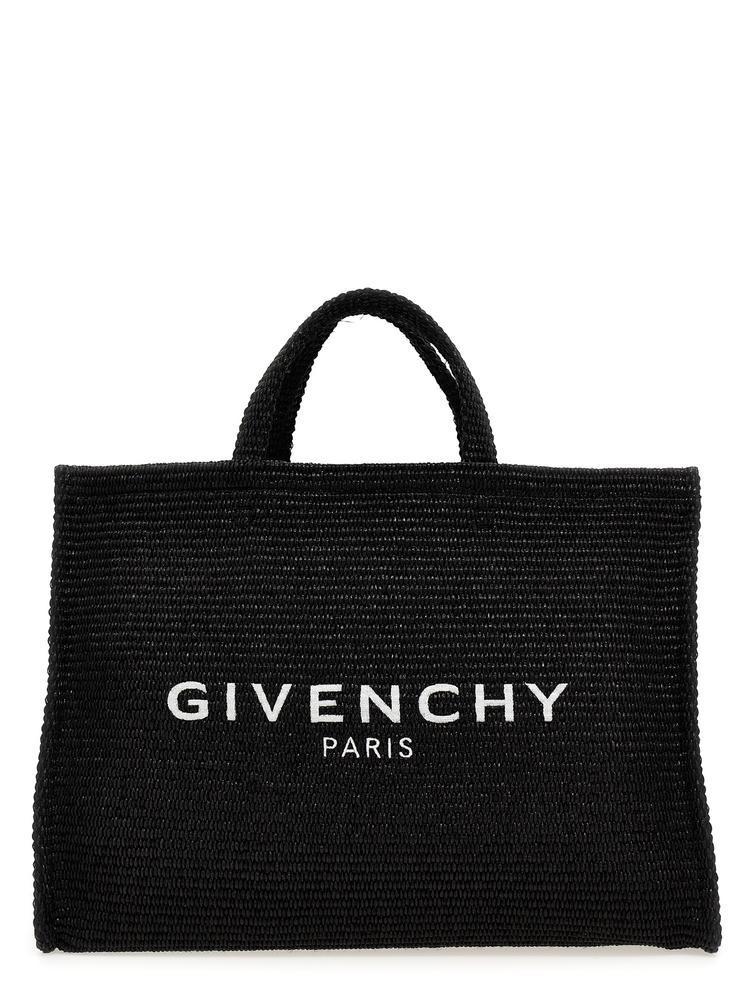 送関込★GIVENCHY★G-Tote ロゴ ラフィアバッグ★ブラック