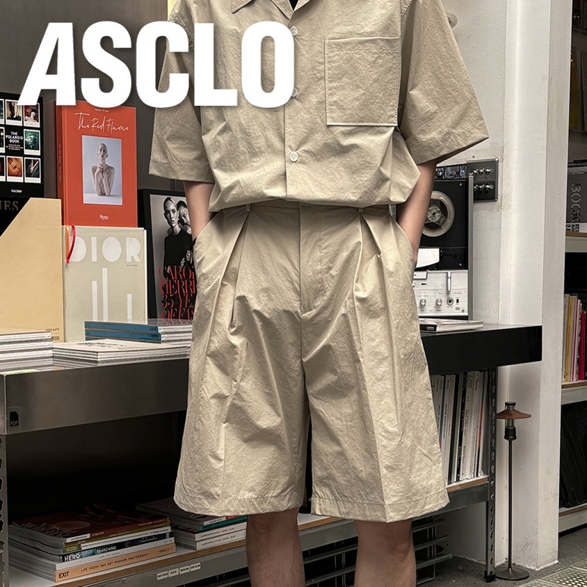 ハーフ・ショートパンツ ASCLO Kant Nylon Tuck Short Pants (3color)