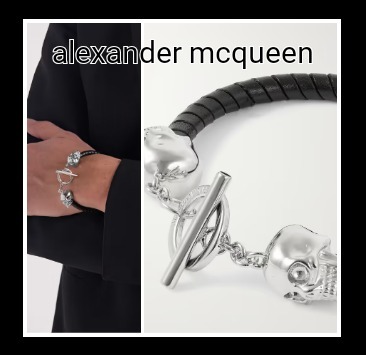 ★alexander mcqueen★シルバートーンとレザーのブレスレット