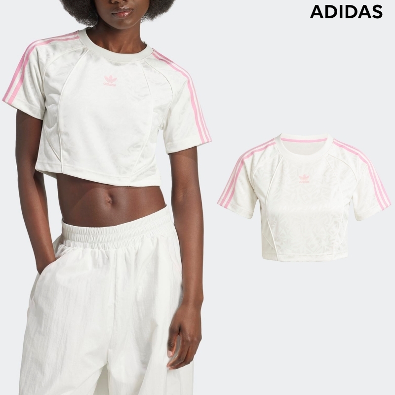 [ADIDAS] Tシャツ 半袖 ベイビーT クロップ ホワイト