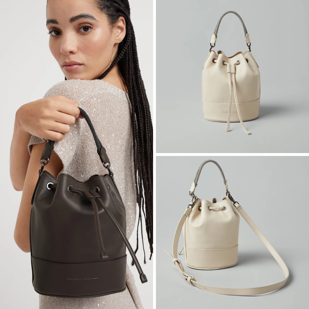 《送料無料》 BRUNELLO CUCINELLI bucket bag w Braided Handle