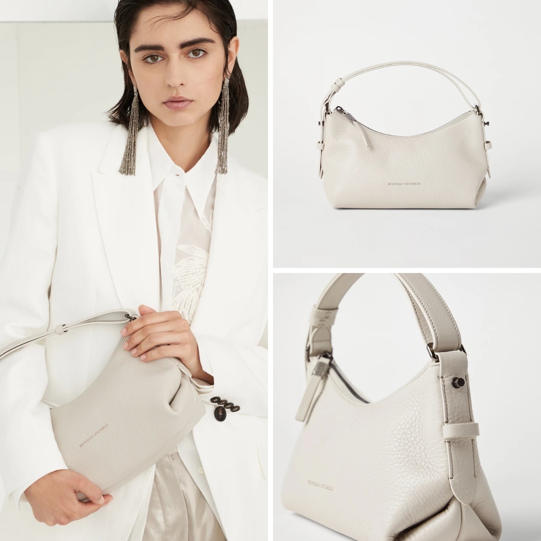《送料無料》 BRUNELLO CUCINELLI Hobo bag in Texture calfskin