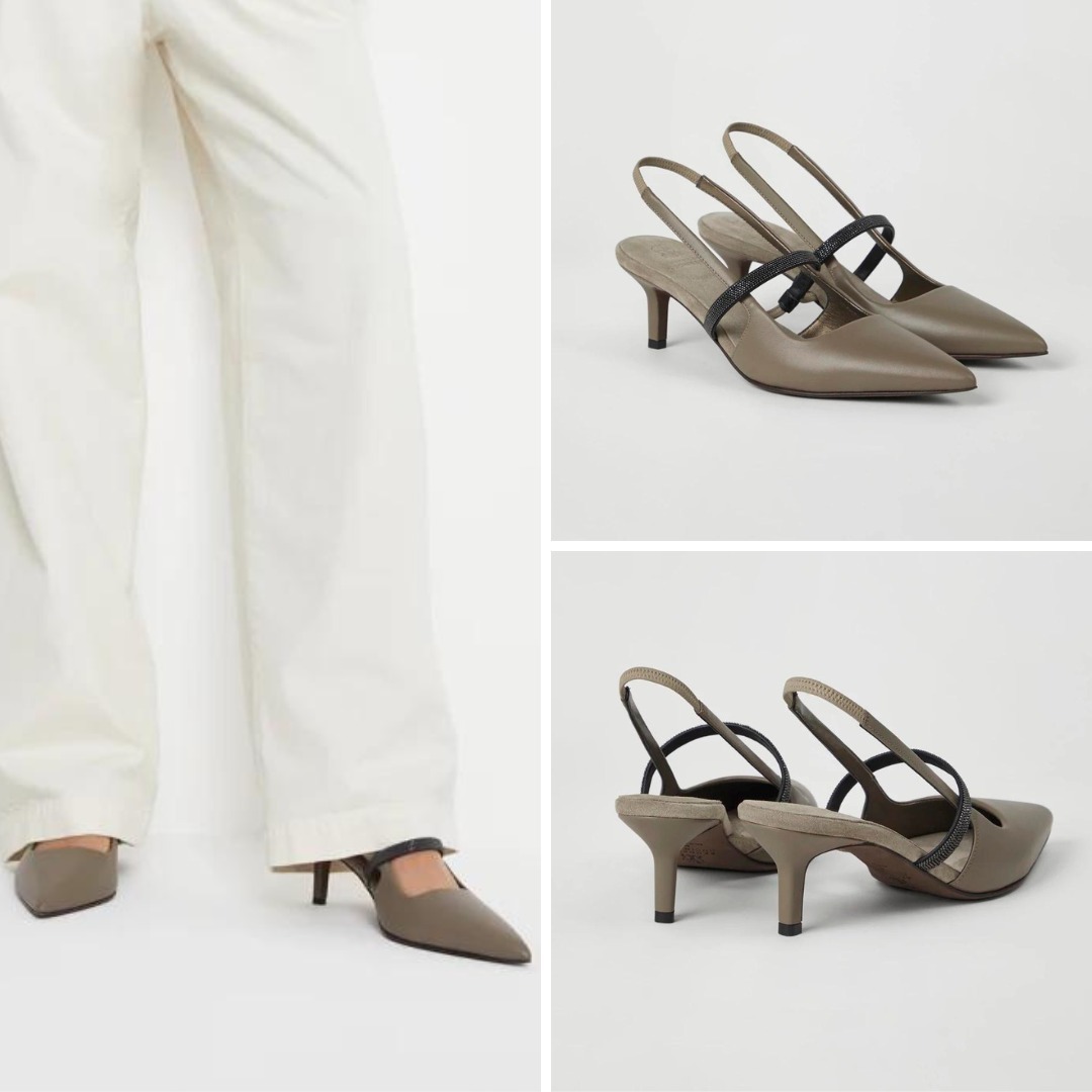 《送料無料》 BRUNELLO CUCINELLI City heels in nappa leather