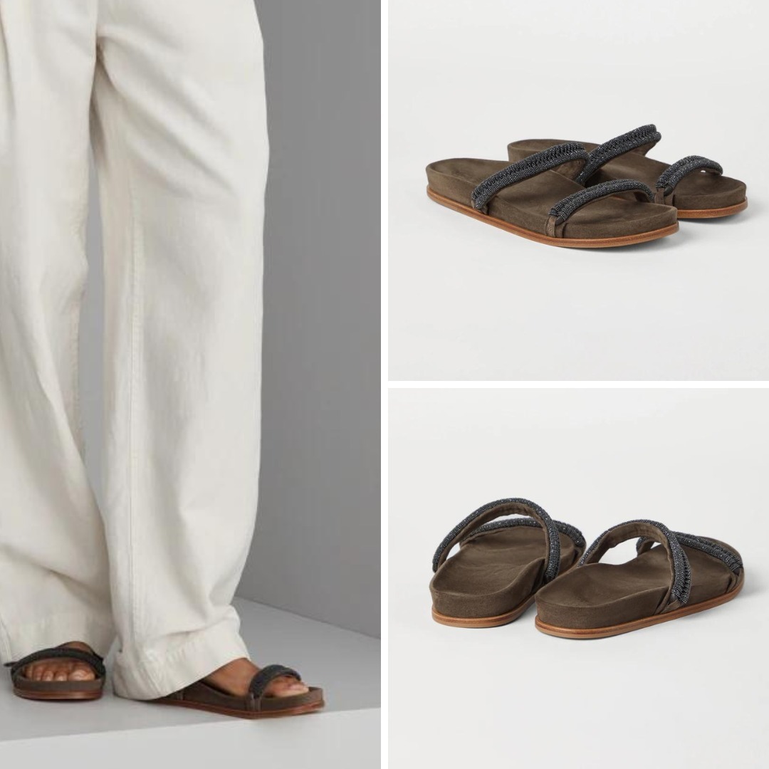 《送料無料》 BRUNELLO CUCINELLI Suede slides