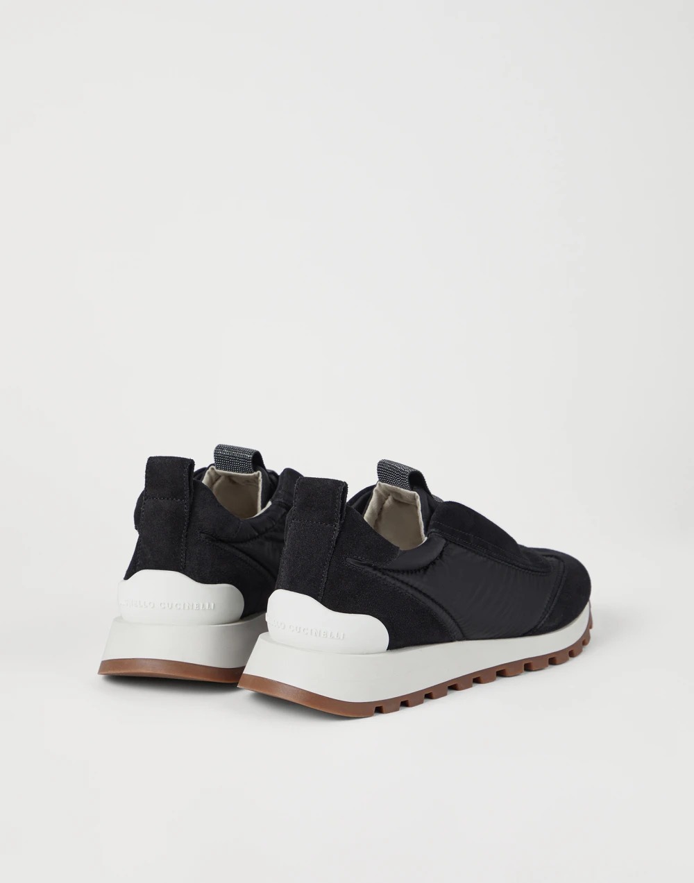 《送料無料》 BRUNELLO CUCINELLI Runners suede techno fabric