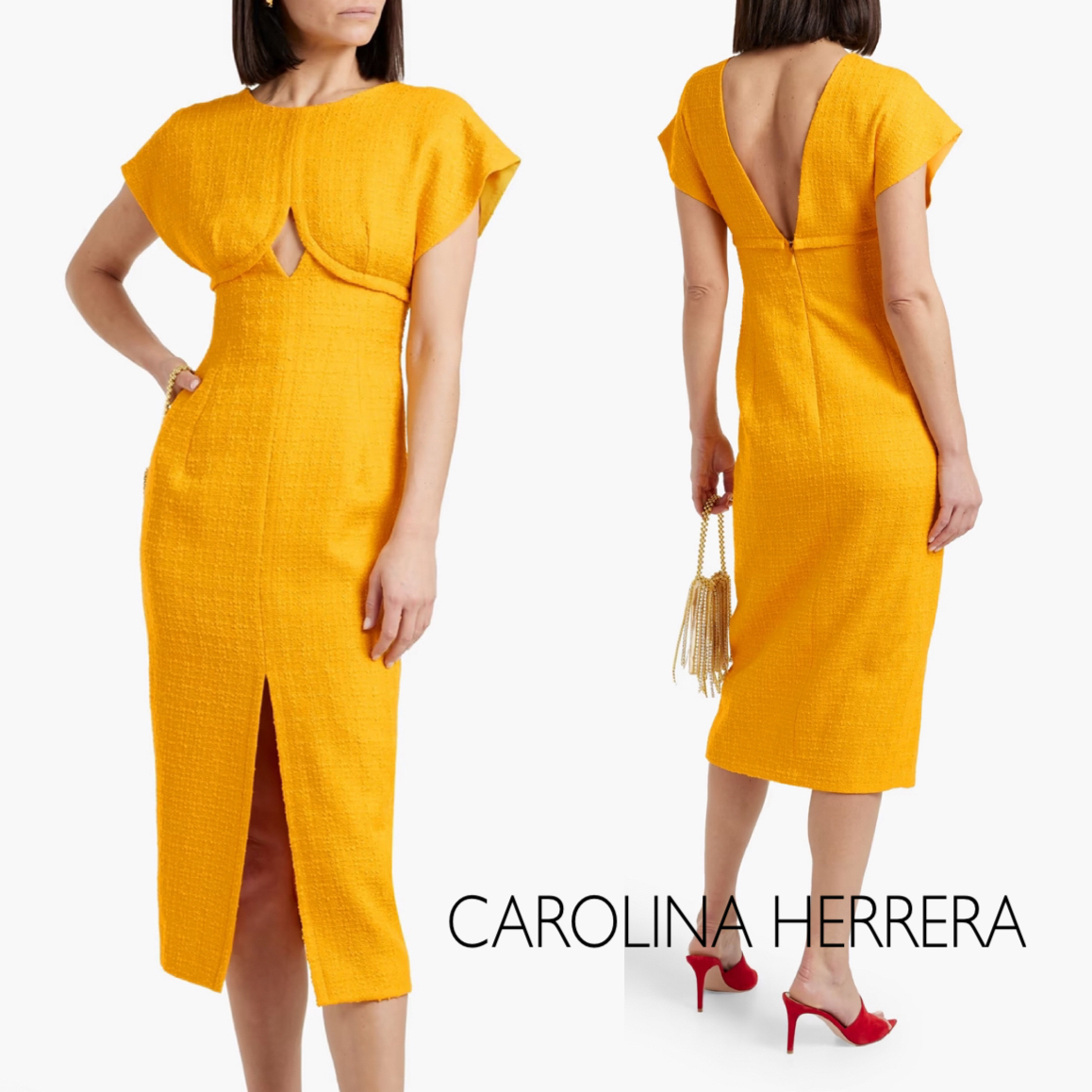 ツイード★カットアウト★ワンピース★ CAROLINA HERRERA