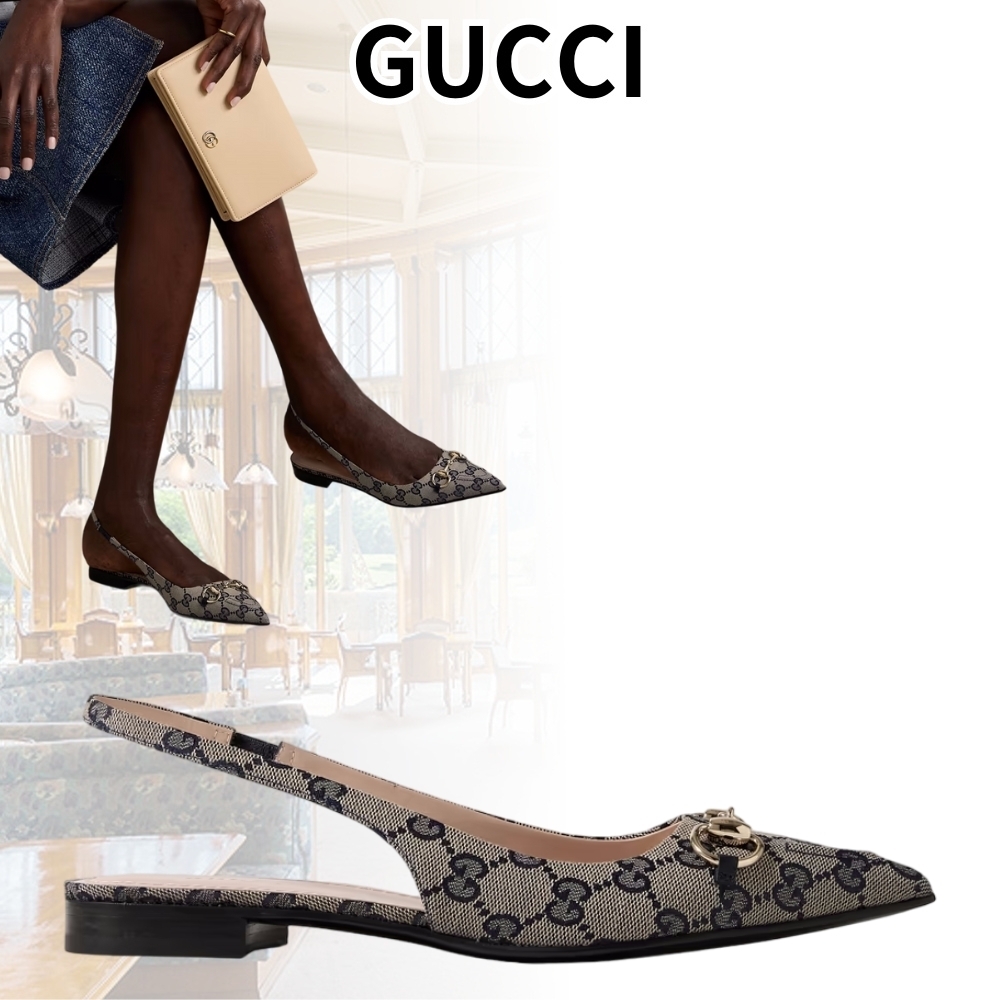 GUCCI*微笑ましい*エリン ホースビット スリングバック サンダル