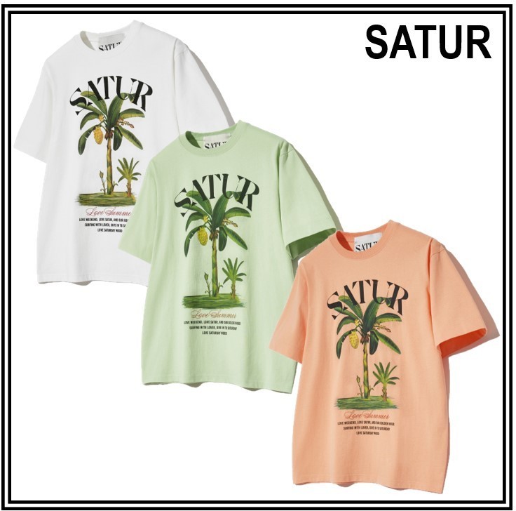 【 SATUR 】Banana Tree Graphic T-Shirt