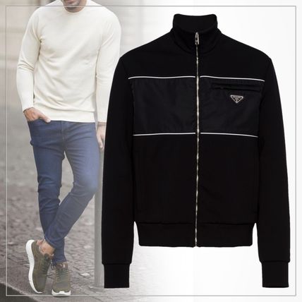 PRADA ジップアップスウェットシャツ Prada Re-Nylon ジップアップ スウェットシャツ | ブラック