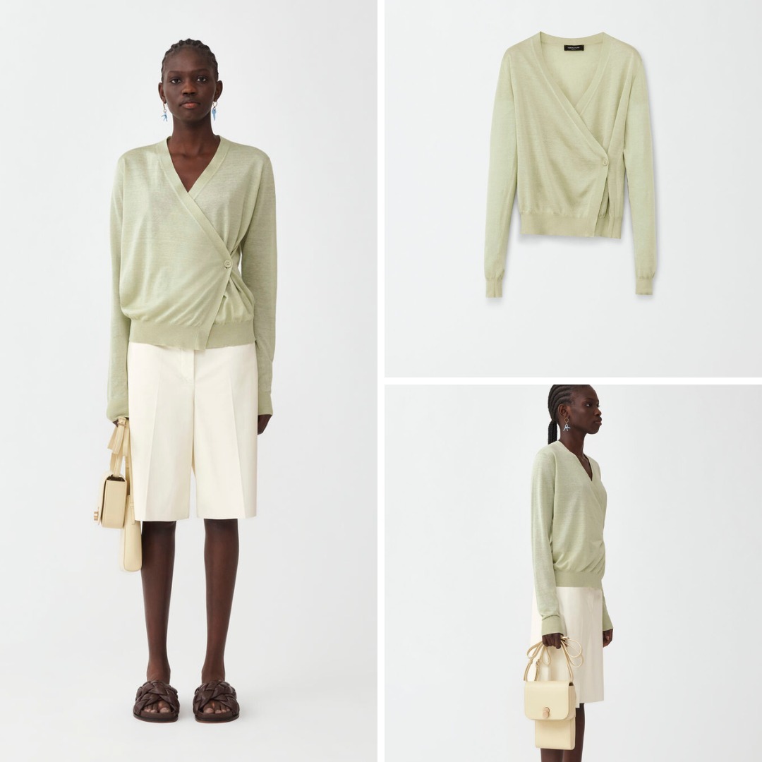 《送料無料》FABIANA FILIPPI ASYMMETRIC CARDIGAN LINEN SILK
