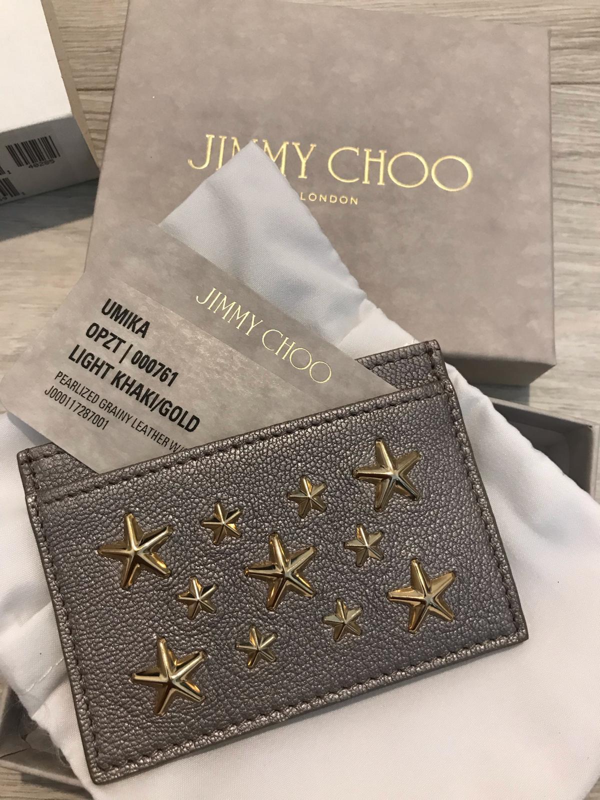 JIMMY CHOO 《VIPセール》ゴールドスタッズ付カードケース UMIKA