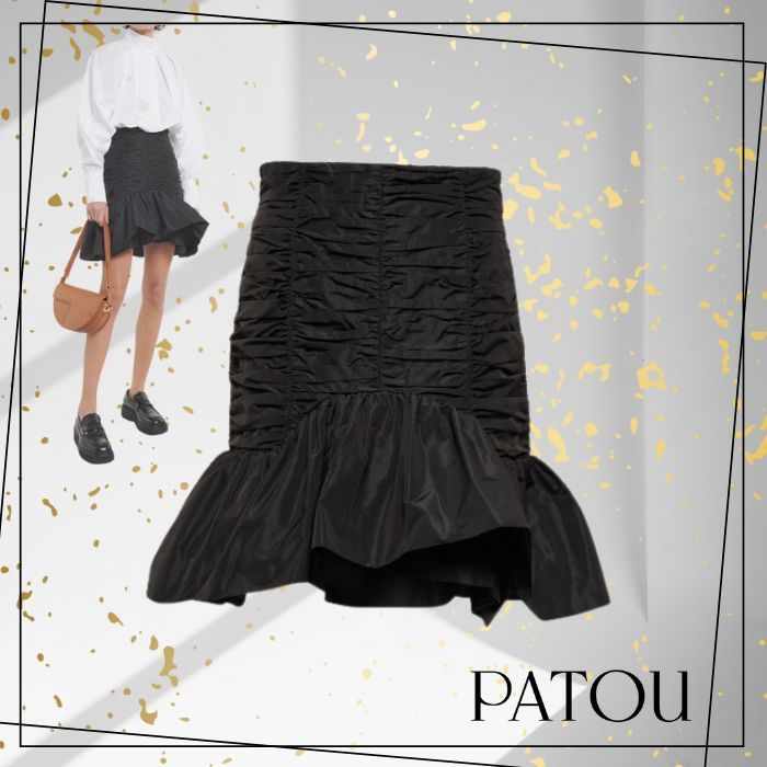 大人気 【PATOU】 Ruched faille miniskirt ボトムス ミニ丈