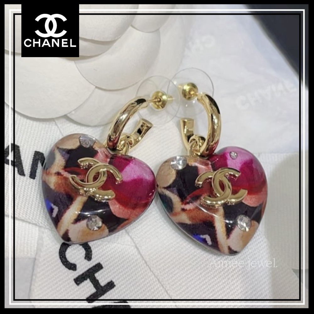 輝くハートのデザイン＊【CHANEL】シャネル ピアス CCマーク