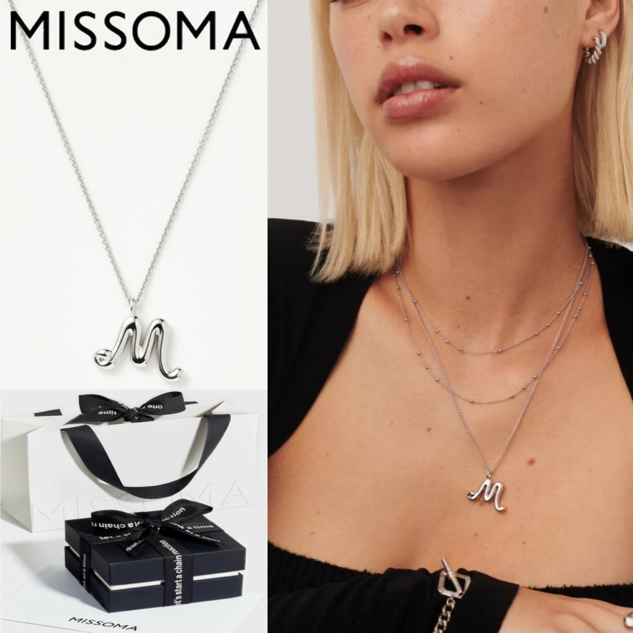【Missoma】CURLY MOLTEN イニシャル ペンダント M 関税込