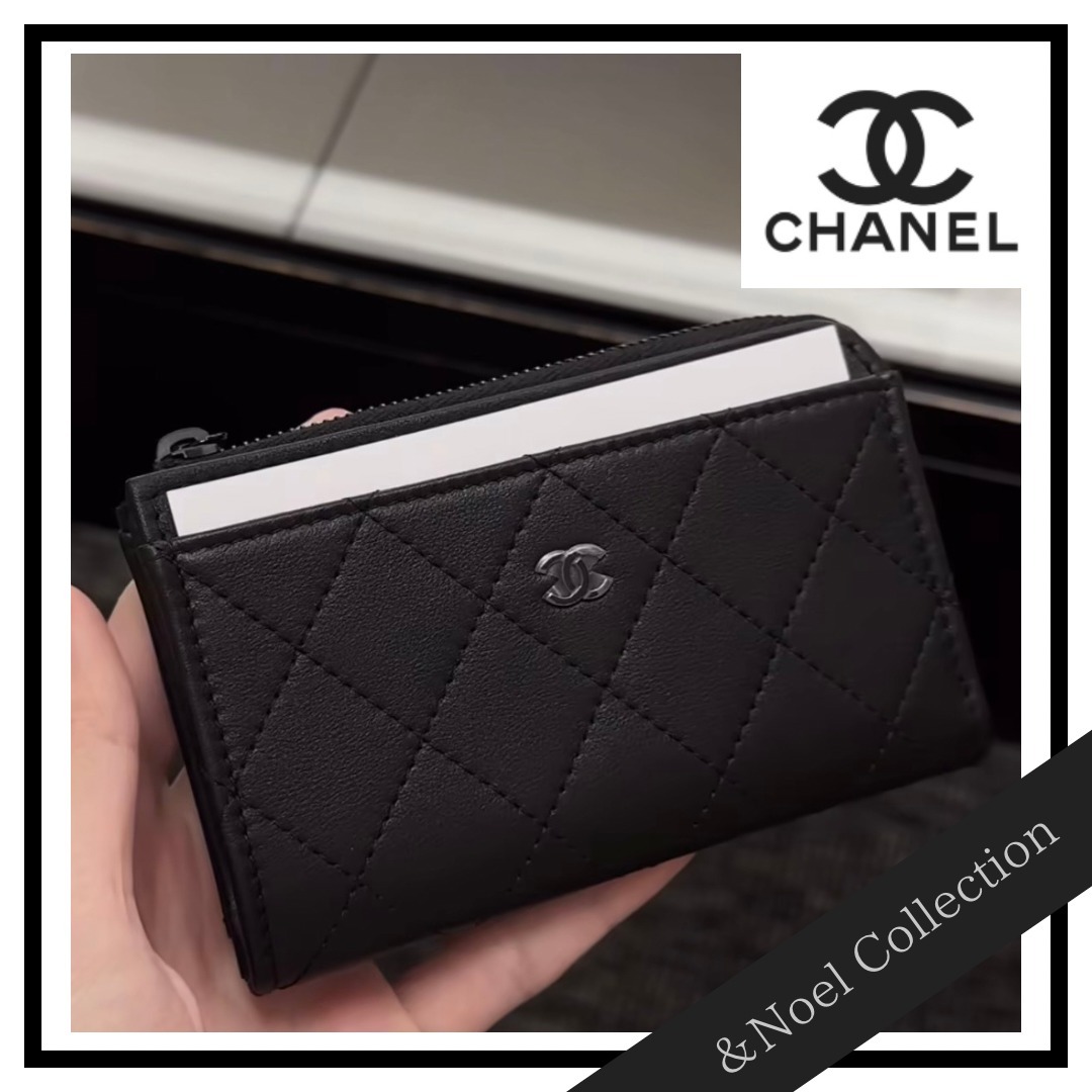 エレガントなデザイン♡【CHANEL】フラップカードケース クラシック フラップ カード ケース - ラムスキン、ブラック