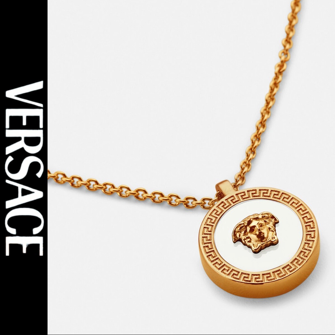 【VERSACE】エナメル メドゥーサ ネックレス グレカ