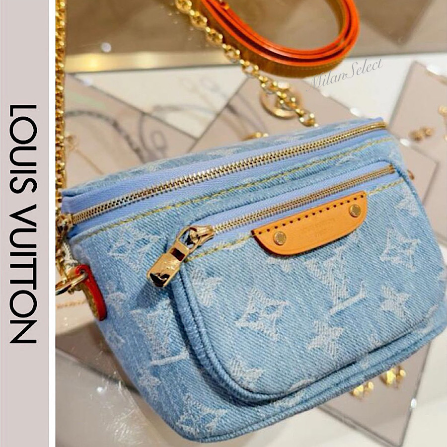 《限定/デニム》LOUIS VUITTON モノグラム ミニ バムバッグ 2WAY