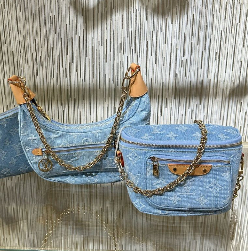 《限定/デニム》LOUIS VUITTON モノグラム ミニ バムバッグ 2WAY