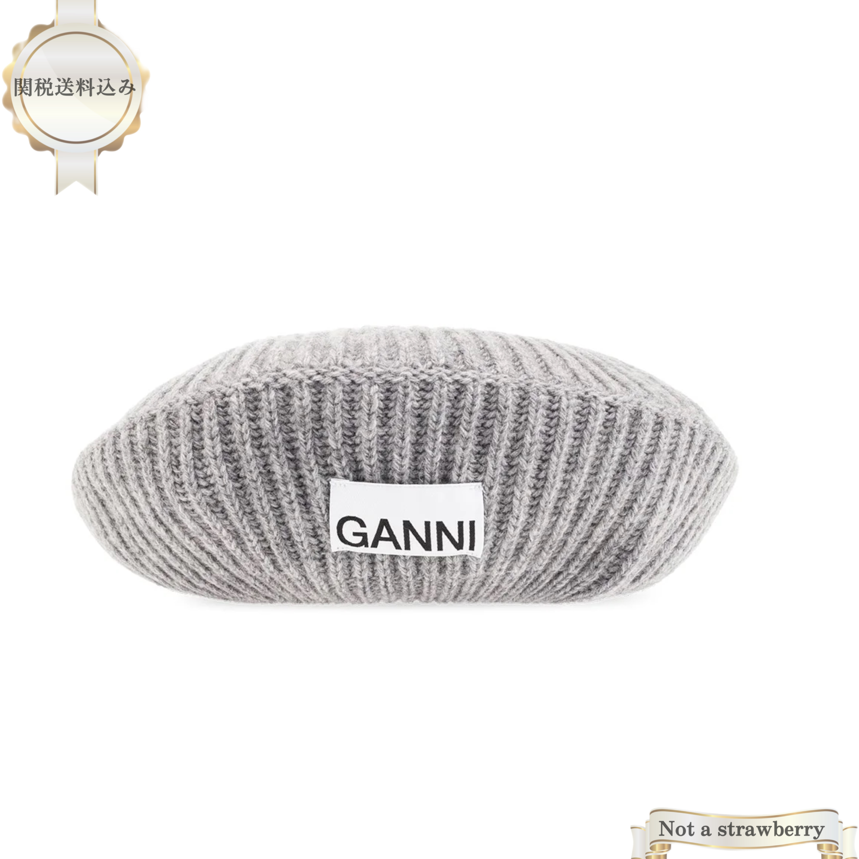 大人気 GANNI LOGO  ベレー帽