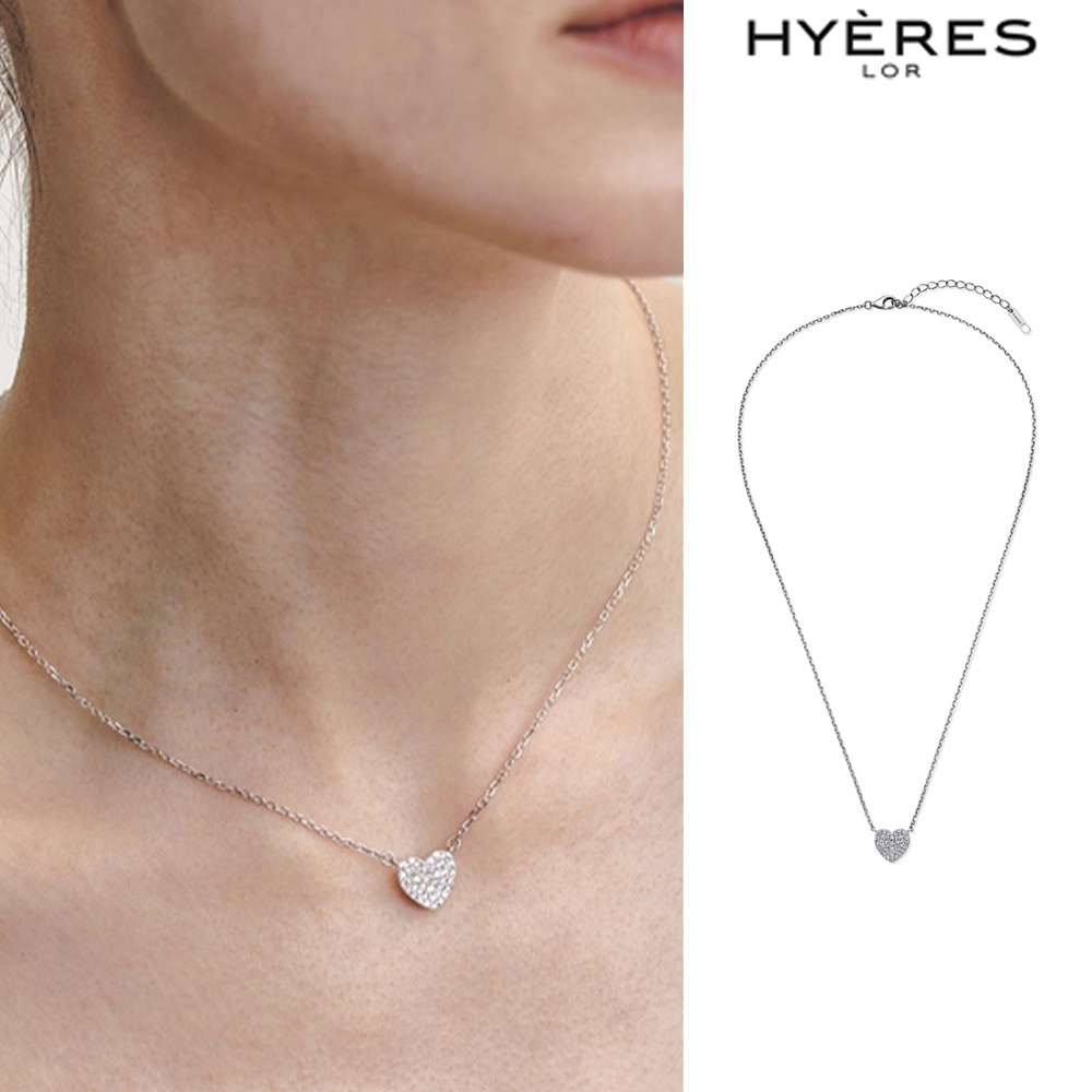 【HYERES LOR】24SS★ H Heart Pave SV(W) Volume Necklace