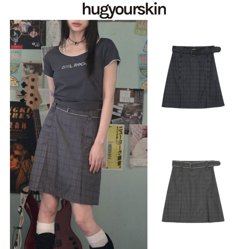 【hug your skin】Belted midi skirt