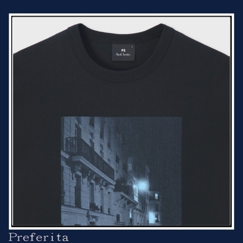 【Paul Smith】\"ENJOY\" Tシャツ ノスタルジック コットン 黒