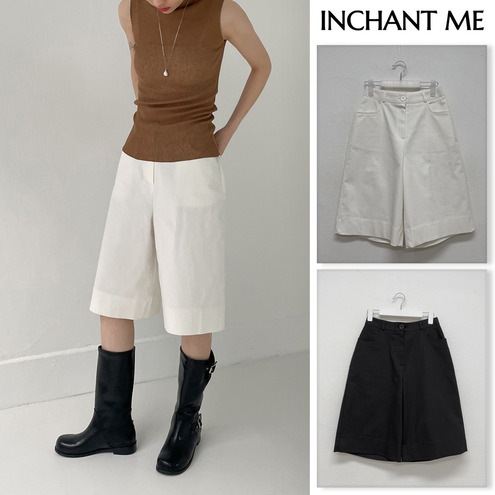 【INCHANT ME】Nuel Cotton Bermuda Wide Pants