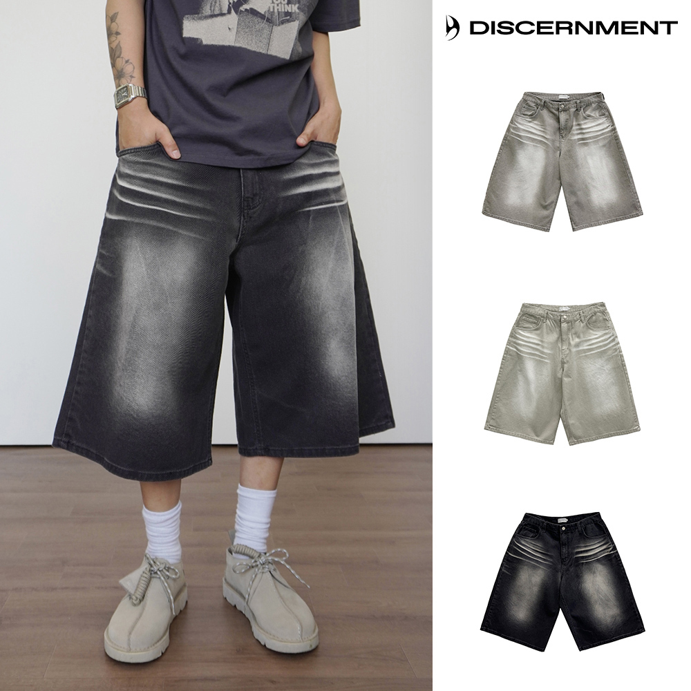 【DISCERNMENT】Tote Washing Bermuda Denim