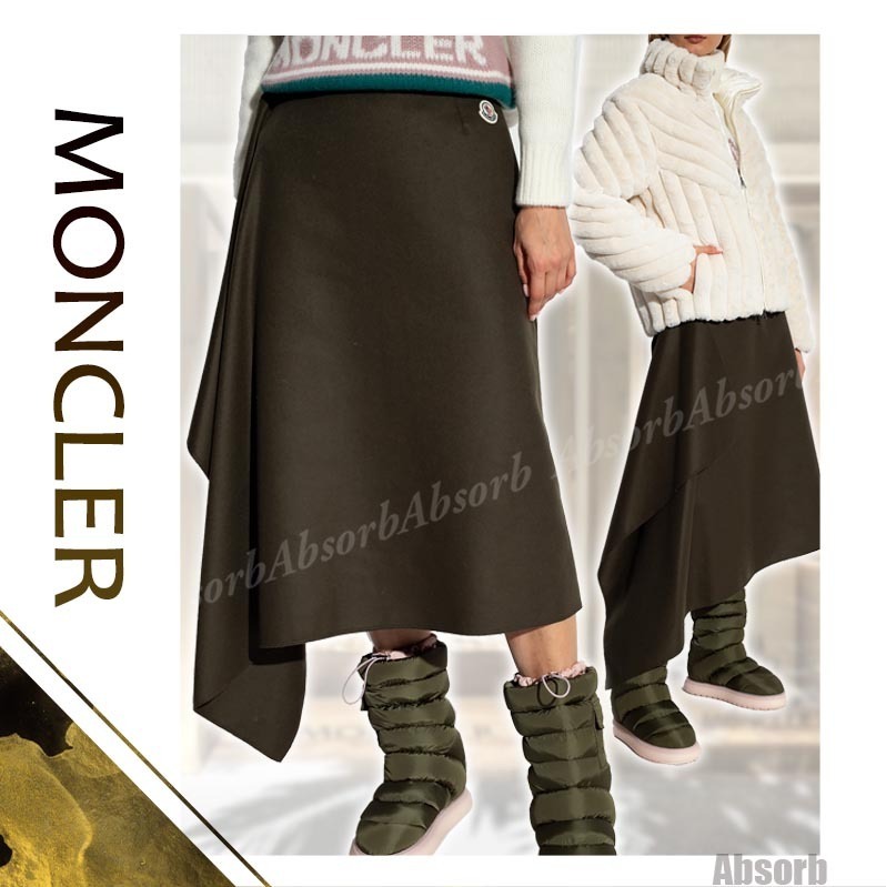 【24SS NEW】MONCLER_woman / ラップオーバー スカート / Green
