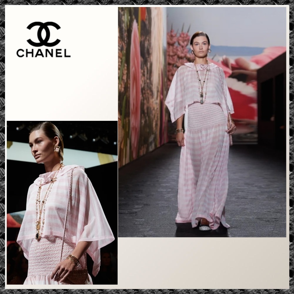 羽織るだけで上品◆24SS◆送料込【CHANEL】ケープ ピンク P77075
