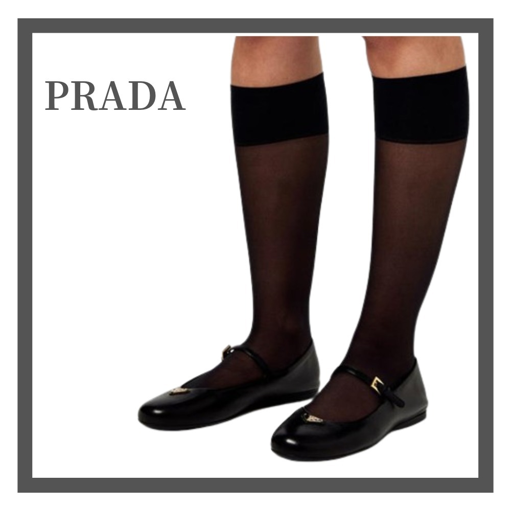PRADA ナッパレザー バレリーナシューズ PRADA＊Nappa leather ballerinas ナッパレザーバレリーナ＊送込