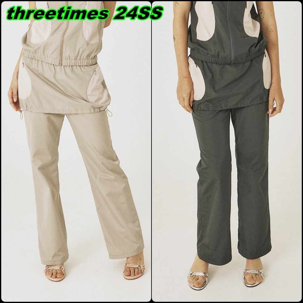 【Three Times】24SS Milky skirt-pants