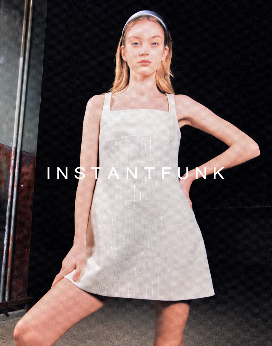 INSTANTFUNK A-line squareneck mini one-piece ミニワンピース INSTANTFUNK A-line squareneck mini one-piece ミニワンピース