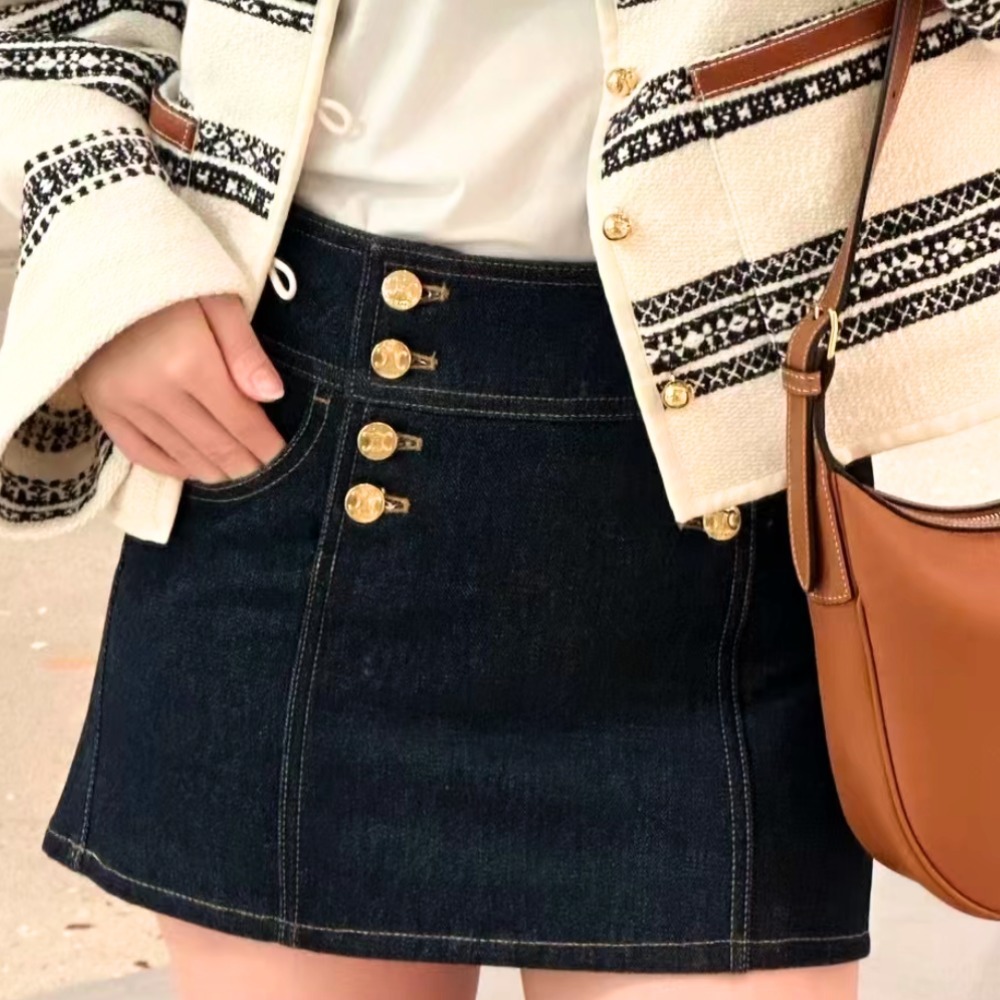 《大人カジュアル》【CELINE】デニムミニスカート インディゴ