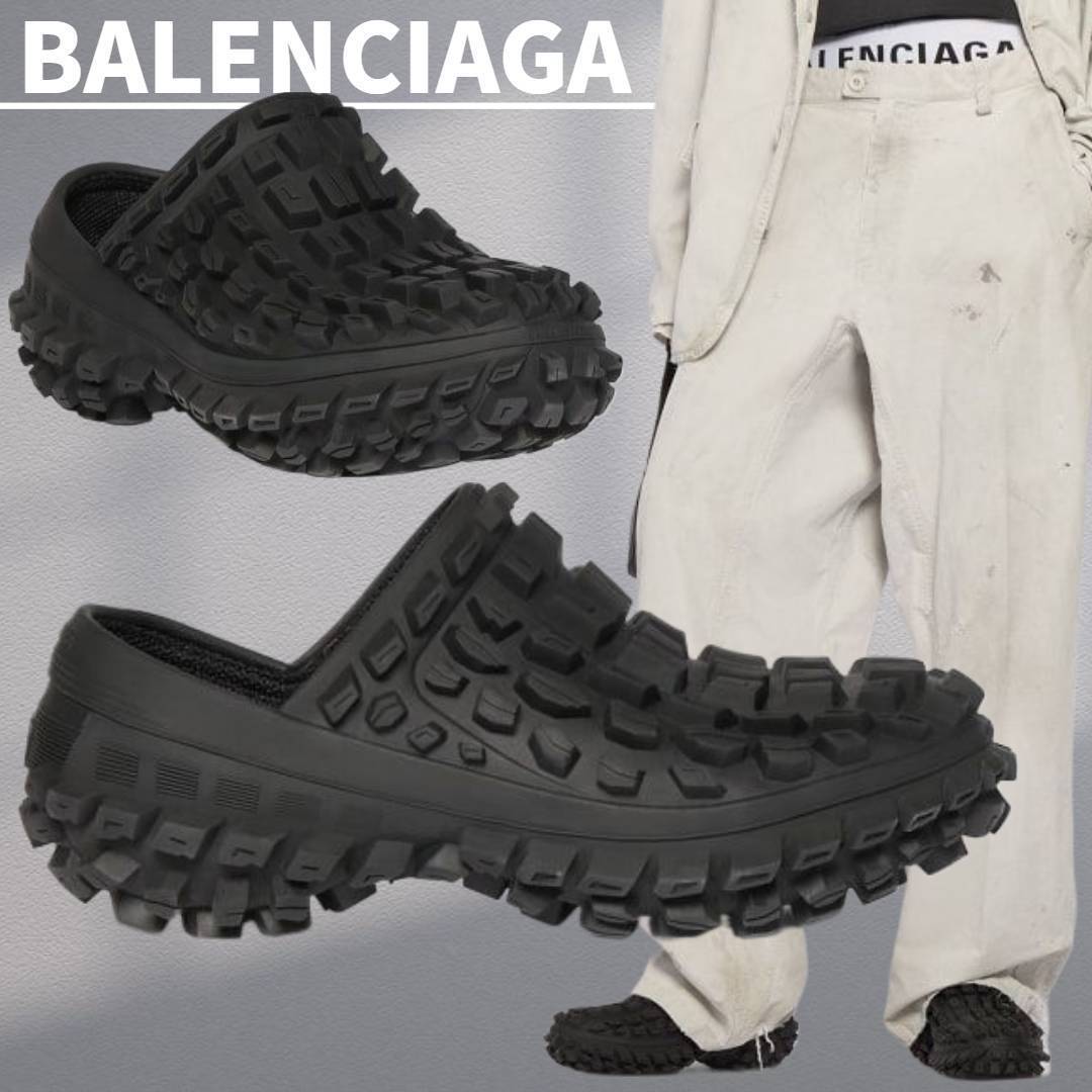 人気★関税込【BALENCIAGA】BouncerラバークロッグサンダルBlack