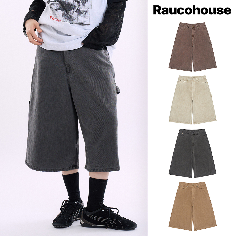 【Raucohouse】Fury maxi carpenter bermuda pants