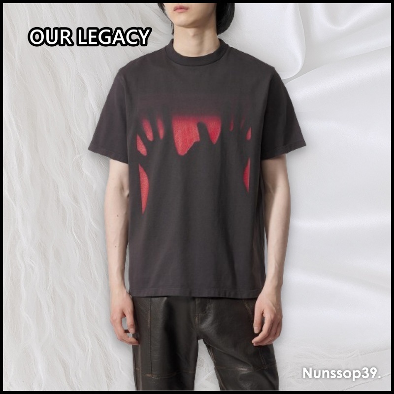 《OUR LEGACY》 M2246BRT ハンド プリント ボックス Tシャツ