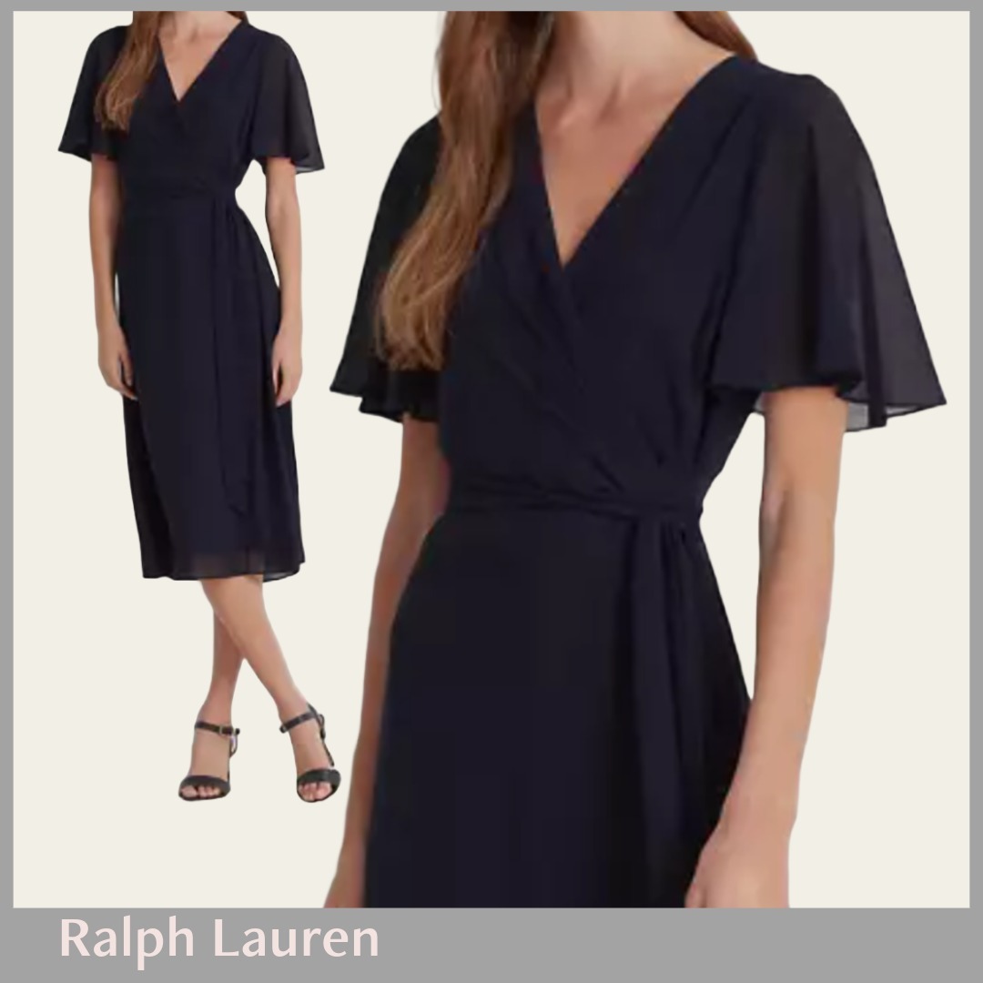【Ralph Lauren】シンプル Aライン ジョーゼット ワンピース