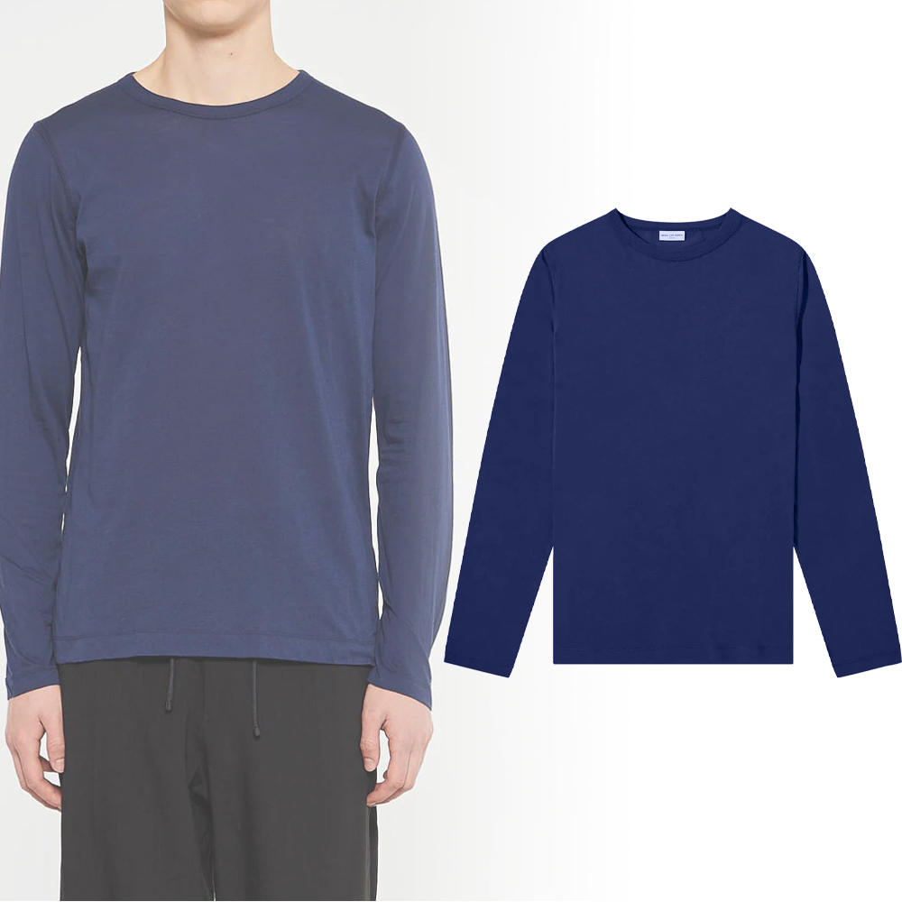 【DRIES VAN NOTEN】コットン 長袖 Tシャツ Blue 送料関税込